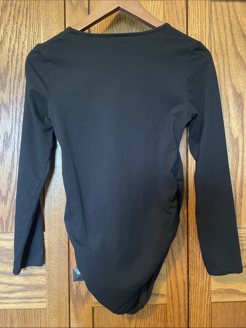 Three-Pack Women’s Maternity Long Sleeve Scoop Neck Tops - Grey, Black, White - Picture 8 of 9